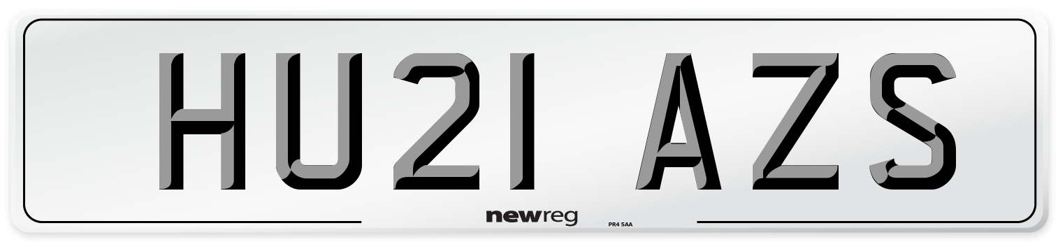 HU21 AZS Number Plate from New Reg